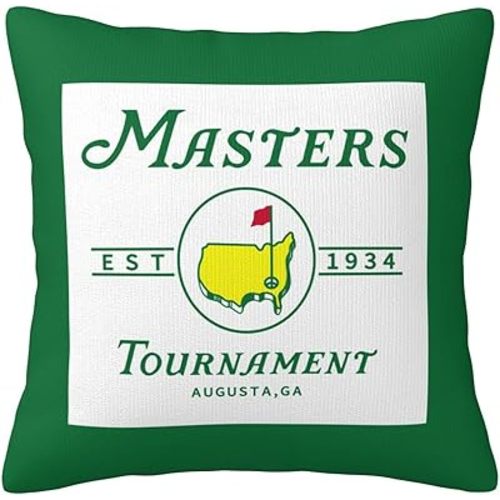 Masters Tournament Golf Pillowcase Cushion Case Decoration Pillow Covers with Hidden Zipper for Sofa Home Decors 18x18 Inch