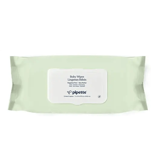 Pipette Baby Wipes - Natural Plant-Derived Fibers | Unscented, Water-Based & Alcohol-Free for Sensitive Skin | Clean, Safe, Gentle | Newborn Essentials Must Haves | 72 Count