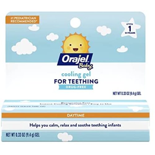 Orajel NonMedicated Cooling Teething Gel, Daytime, 0.33 Ounce