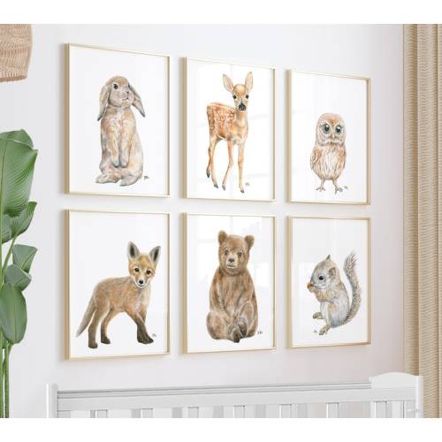 Woodland Nursery Decor Woodland Nursery Prints Baby Animal - Etsy