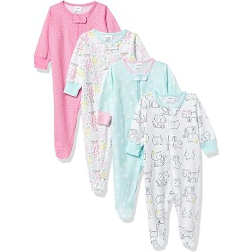 Onesies Brand baby-girls 4-pack Sleep 'N Play Footies Multi Pack