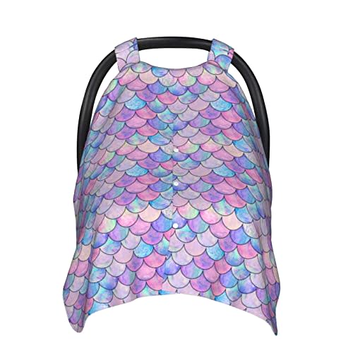 Baby Car Seat Cover for Baby, Nursing Cover for Mom, Cute Baby Stuff for Boys Girls (mermaid)