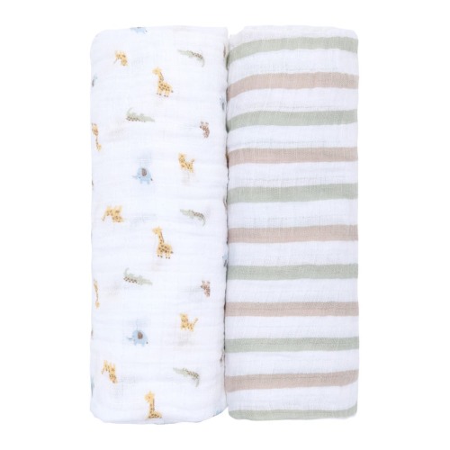 2-Pack Assorted Muslin Safari Swaddle Blankets (Men) | Nordstromrack