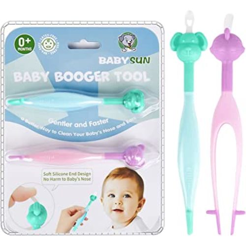 Baby Booger Remover, Cute Ear Wax & Nose Cleaner For Infants, Silicone  Nasal Picker Tweezers