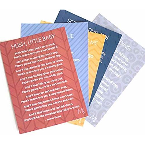Song Lullaby Reminder Stickers Set 1 - Infant Stim Brain Development Support - Sing During Transitions (Diaper, Bath, Bedtime) Essential Gift Basket Gift for Mom, Dad, Newborn Baby - for New Parents