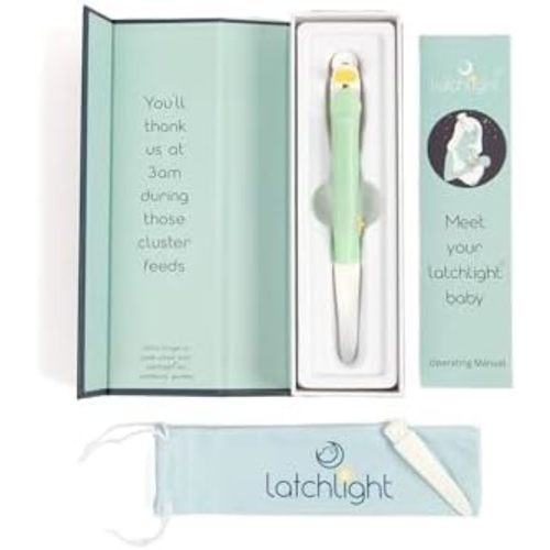 Sleep Friendly Wearable Night Light for Breast & Bottle Feeding | Lighted Flex Tip to Adjust Baby's Lips & Latch Positioning | Baby Shower, Registry, Nursery, & Hospital Bag Must