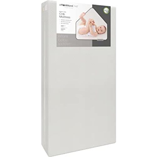 Milliard Premium Memory Foam Infant Crib Mattress and Toddler Bed Mattress with Waterproof Cover, Flip Dual Stage System, Made in The USA, 2024 Edition -27.5x52x5.5 in.
