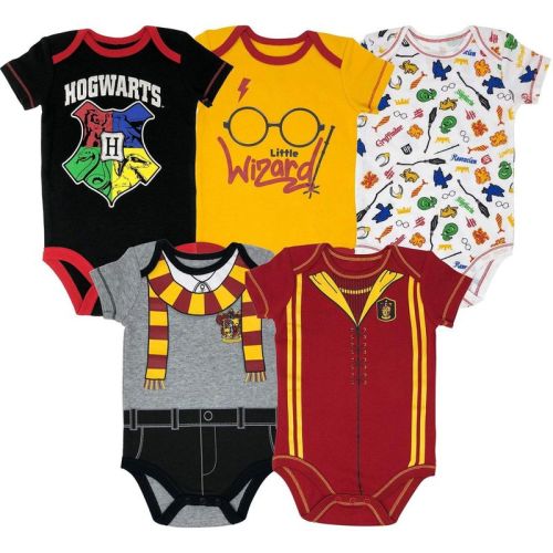 Harry Potter Newborn Baby Boys 5 Pack Bodysuits 5-pack 0-3 Months