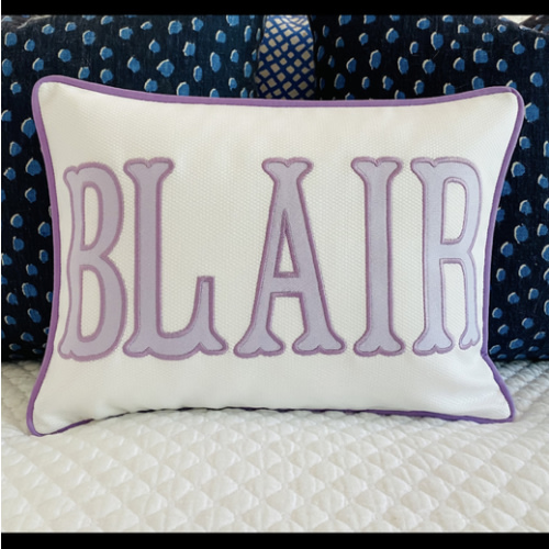 Applique Name Pillow Cover