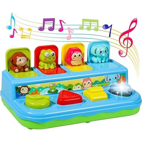 Preschool Early Development Cause and Effect Pop Up Toys, Light Musical Baby Infant Toys 6 to 18 Months, Kids Toddler Learning Toys for 1-3 Years Old Boys Girls Gifts