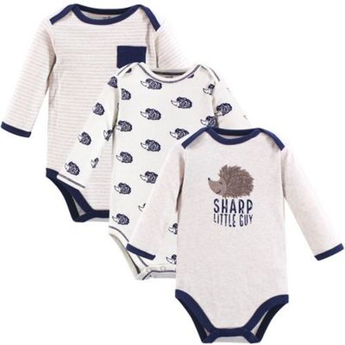 Touched By Nature Baby Boy Organic Cotton Long-sleeve Bodysuits 3pk, Hedgehog, 3-6 Months
