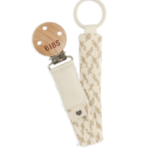 Cream Bibs Pacifier Braid Clip - Baby Feeding - Purebaby - Purebaby