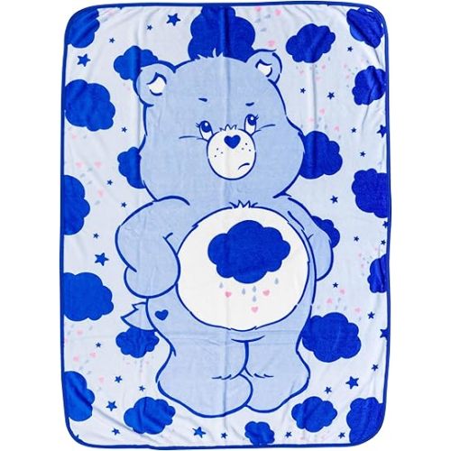Silver Buffalo Care Bears Grumpy Bear 45" x 60" Fleece Throw, Soft and Cozy Blanket, 185 GSM
