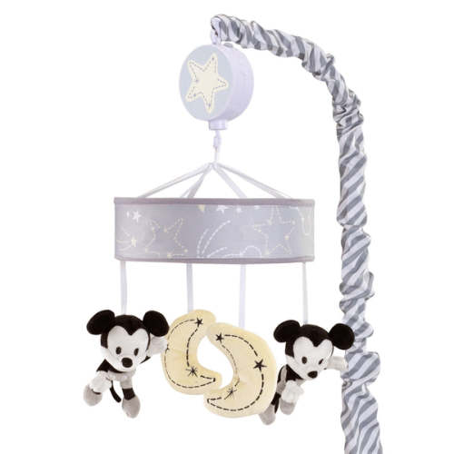 Disney Baby Mickey Mouse Gray/Yellow Musical Baby Crib Mobile – Lambs & Ivy