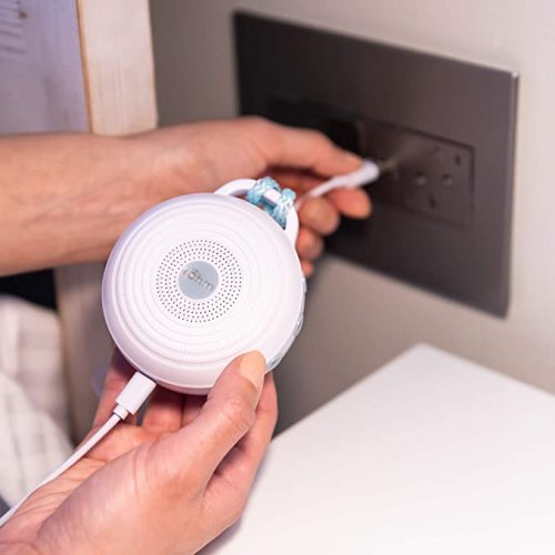 Yogasleep Rohm Portable White Noise Machine for Travel, 3 Soothing, Natural Sounds with Volume Control, Compact Sleep Therapy for Adults & Baby, USB Rechargeable, Lanyard for Easy Hanging - 1-Pack Rohm