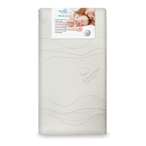Wonder Dream Baby Crib Mattress and Toddler Mattress, Organic Cotton Cover, 100% Breathable, Non Toxic, No VOC's, Hypoallergenic