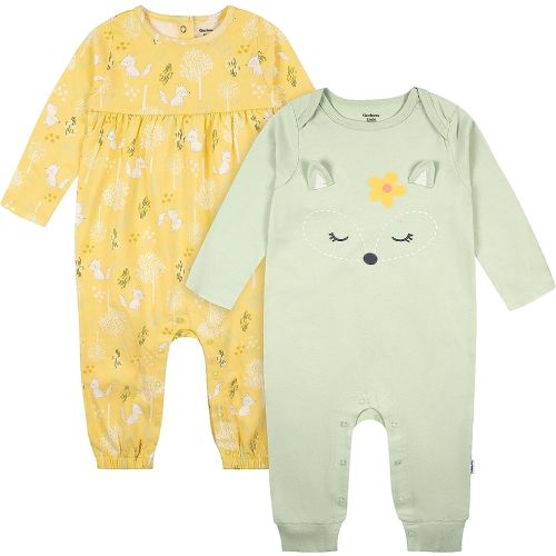 Gerber Baby Girls' 2-pack Long Sleeve Jumpsuit