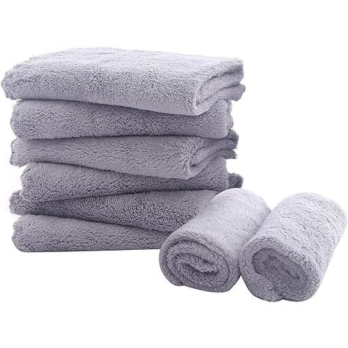 8 Pack Burp Cloths for Baby - 20" by 10" Ultra Absorbent Burping Cloth, Hand Washcloths, Newborn Towel - Milk Spit Up Rags - Burpy Cloths for Unisex, Boy, Girl - Burp Cloths Set (Grey)