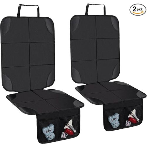 Car Seat Protector,2Pack Car Seat Cushion,with Thickest Padding and Non-Slip Backing,Waterproof 600D Fabric Car Seat Covers with Storage Pockets for Baby for Baby、Pet and All Types of Cars
