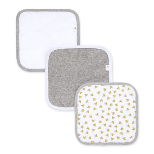 Honey Bee Organic Baby Washcloths 3 Pack