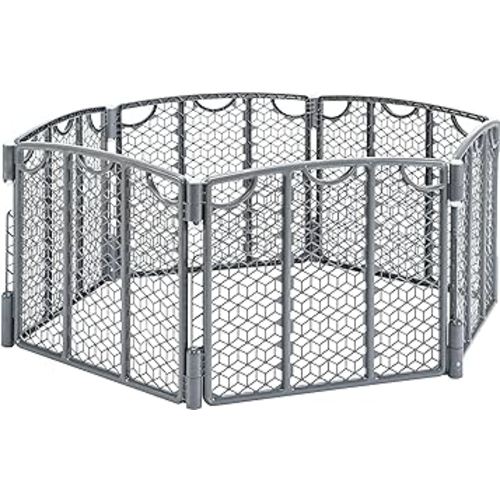 Evenflo Versatile Play Space Adjustable Play Area, 6-Panel (Cool Gray)