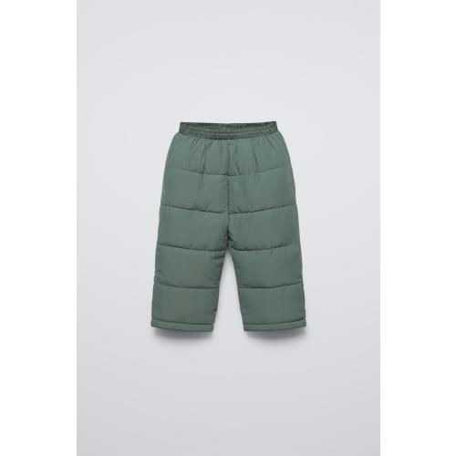 WATER REPELLENT QUILTED PANTS - Mid-green | ZARA United States