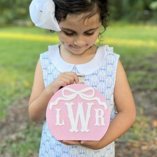 Personalized Monogram Bow  Piggy Bank Money Box Grandmillenial Coquette Bow