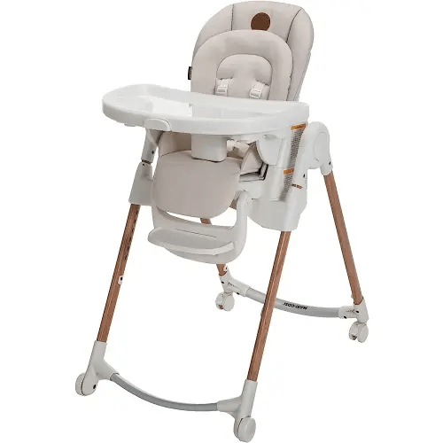 Maxi-Cosi Minla 6-in-1 High Chair, convertible, from birth, detachable kitchen booster seat, compact fold, easy to clean, Horizon Sand