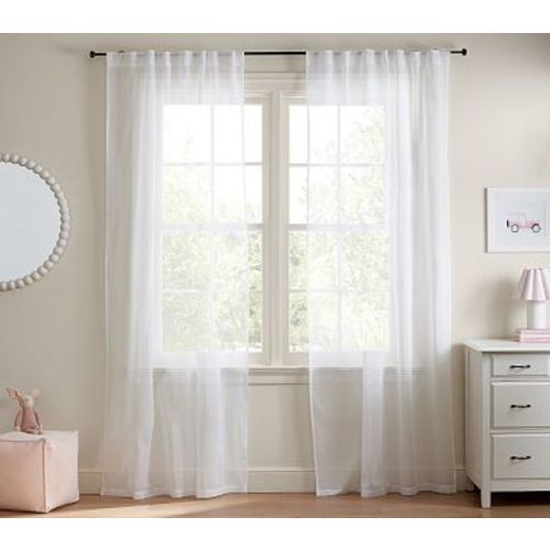 Classic Voile Sheer Curtain Set of 2, 50"W x 84"L, White