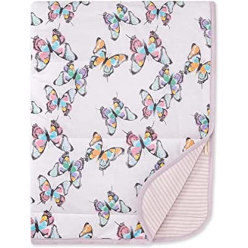 Burt's Bees Baby - Reversible Blanket, Nursery, Stroller & Tummy-Time Organic Jersey Cotton Quilted Infant & Toddler Bedding