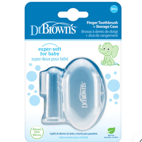 Dr. Brown's Silicone Finger Toothbrush and Storage Case, 1-Pack