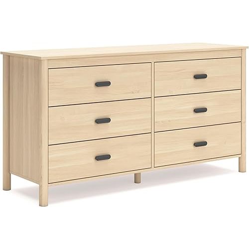 Signature Design by Ashley Cabinella Casual 6-Drawer Dresser with Safety Stop, Light Brown
