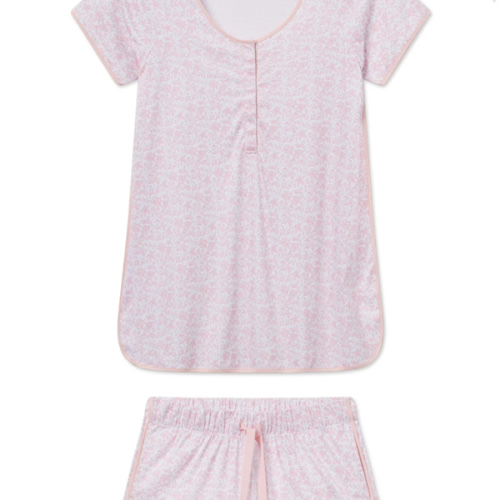LAKE | Women | Pima Cotton Pajamas | English Rose Garden Floral Maternity Shorts Set