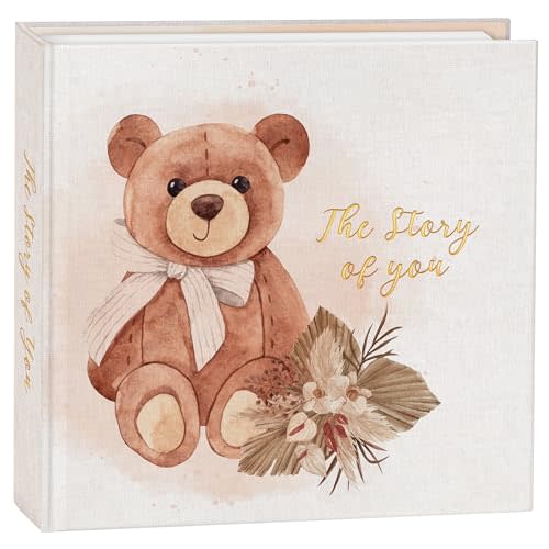 Elegant Design Baby Memory Book for Boy or Girl, Baby 5 Years Journal with Keepsake Sleeve, First Time Mom must have with 24 Baby Milestone Stickers, Scrapbook or Photo Album.