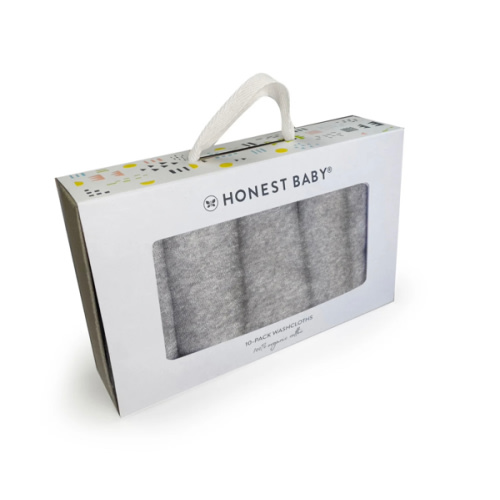 10-Pack Organic Cotton Baby-Terry Wash Cloths, Bright White | Honest Baby Clothing