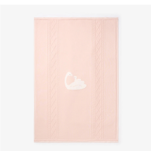 Swan Cotton Cable Knit Blanket – Elegant Baby