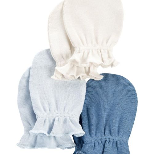 Blue/Ivory Baby 3-Pack Mittens | Carter’s Oshkosh Canada