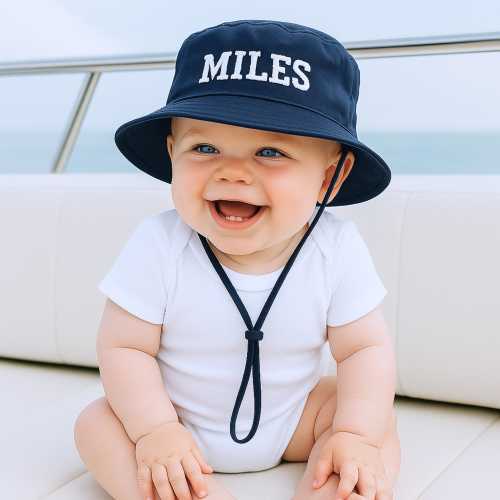 Personalized Baby Summer Hat, Custom Toddler Sun Hat, Beach Hat, Baby Shower Gift, Birthday Gift, Monogram Baby Hat, Kids Sun Protection Hat