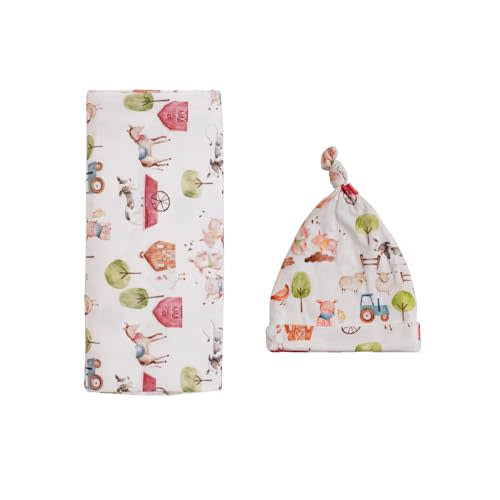 THE PLUSH CLUB Swaddles for Newborns Baby Blanket Set Ultra-Soft 95% Bamboo Viscose Baby Swaddle for 0-3 Months