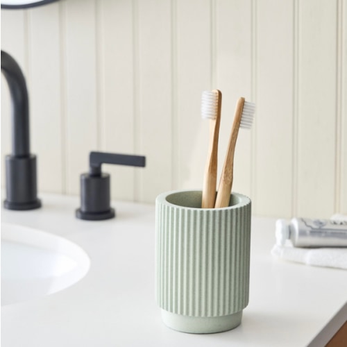 Fluted Concrete Bath Accessories | West Elm