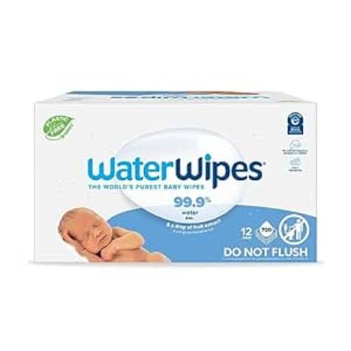 Amazon.com: WaterWipes Plastic-Free Original Baby Wipes, 99.9% Water Based Wipes, Unscented & Hypoallergenic for Sensitive Skin, 60 Count (Pack of 12), Packaging May Vary : Baby
