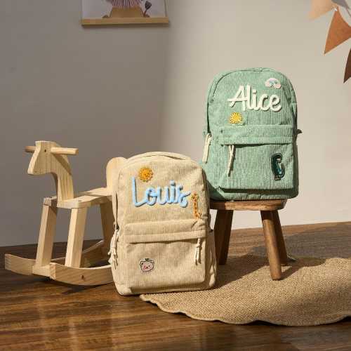 Personalized Kids Backpack, Back to School Gift, Montessori School Bag, Monogrammed Boys Girls Book Bag, First Day of School Essentials
