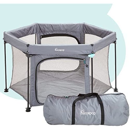 hiccapop PlayPod Deluxe Portable Playpen for Babies and Toddlers, Portable Play Yard for Baby with Padded Floor | Pop Up Playpen at Beach and Home | Outdoor Playpen for Baby | Portable Playard