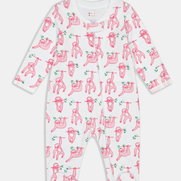 Infant Sleepy Sloth Zipper Footie