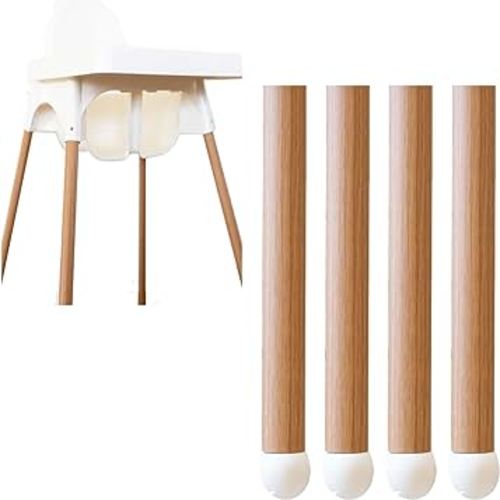 Highchair Decorative Leg Wraps, 4 Pcs Bamboo Style Highchair Adhesive Strips High Chair Accessories High Chair Leg Wraps Sticker, Compatible with IKEA Antilop Highchair (Oak Pattern)