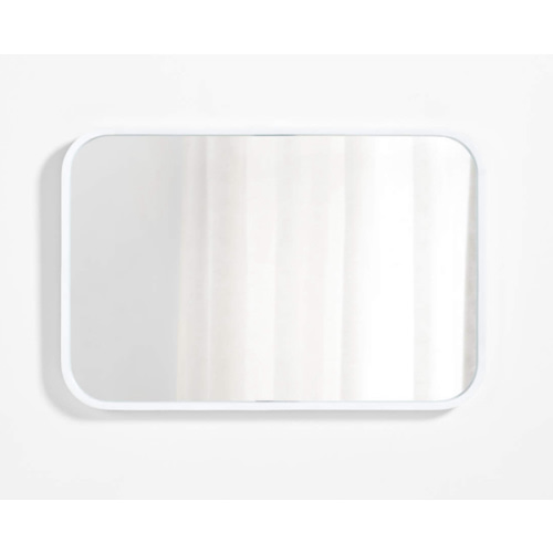 Finn White Wood Rectangle Wall Mirror