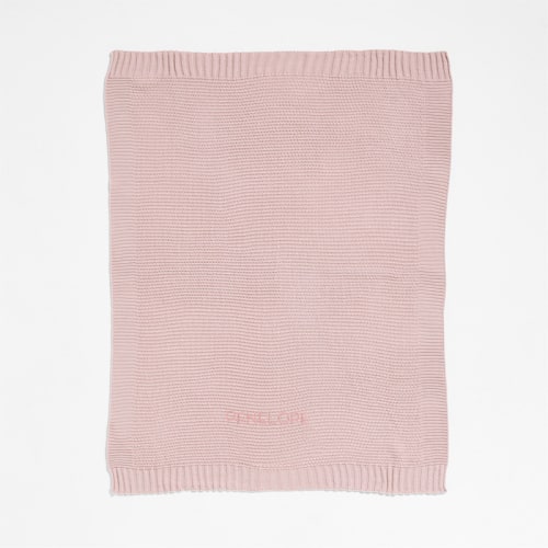 Personalized Bubble Knit Mauve Rose Baby Stroller Blanket