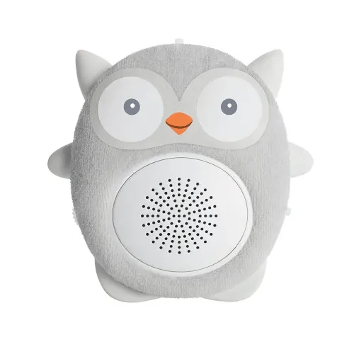 WavHello Portable Baby Sleep Soother - Rechargeable Bluetooth Noise Machine Travel Sound Speaker Great for Cribs, Strollers, Car Seat and More - Ollie The Owl Soundbub, Grey
