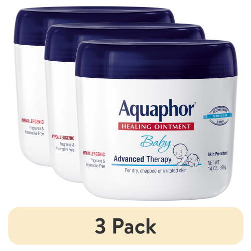 (3 pack) Aquaphor Baby Healing Ointment, Baby Skin Care and Diaper Rash, 14 oz.