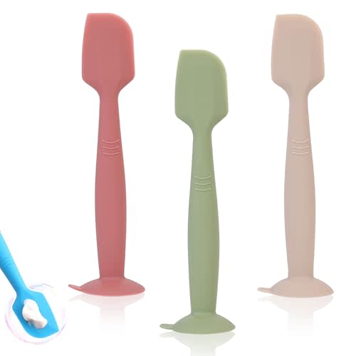 babove Baby Diaper Cream Spatula Applicator 3 Pack Butt Paste Spatula Soft Silicone,Diaper Rash Cream Applicator, Baby Essentials Must Haves Newborn Stuff (Red Green Beige)
